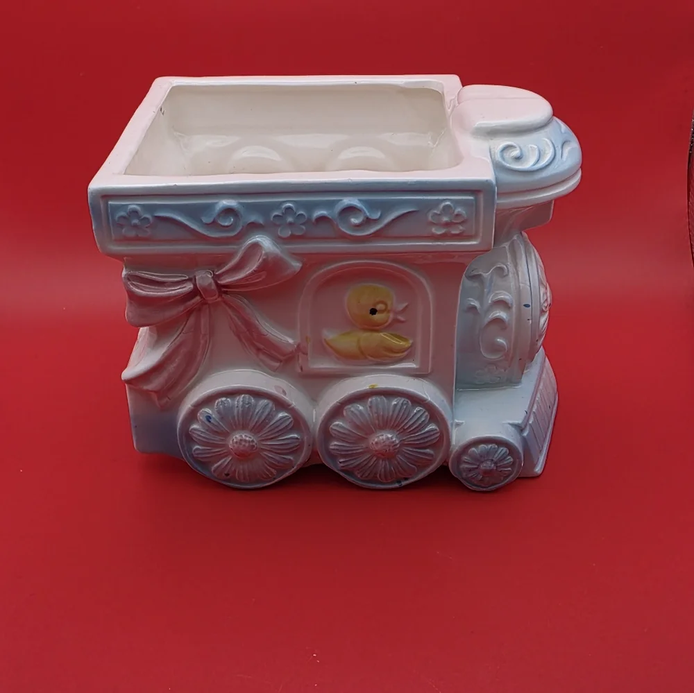 Ceramic Train Toy with Animal Design Vintage
